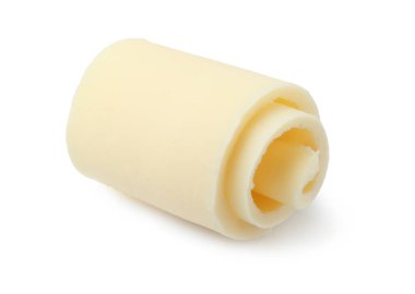 Beyaz arka planda dekorasyon için lezzetli çikolata kıvırcığı