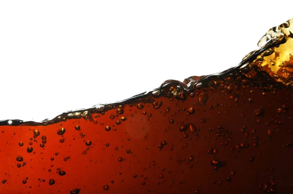 Vista Close Cola Refrescante Saboroso Fundo Branco — Fotografia de Stock