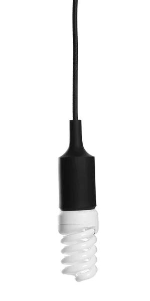 Neue Spiralglühbirne Für Lampe Auf Weißem Hintergrund — Stockfoto