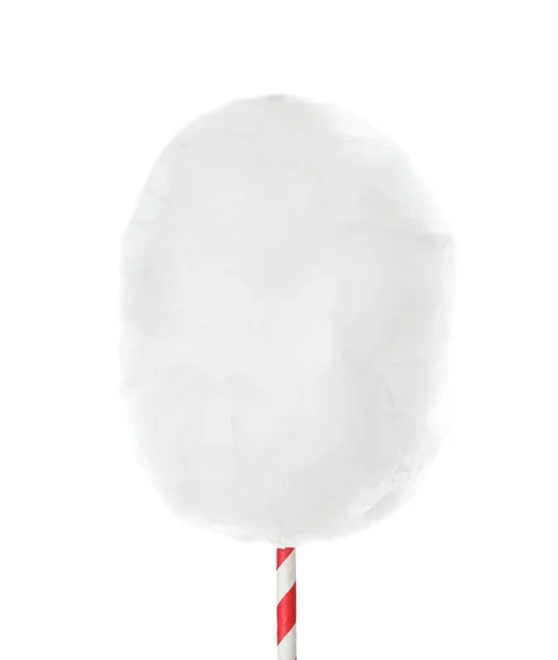 Straw Yummy Cotton Candy White Background — Stock Photo, Image