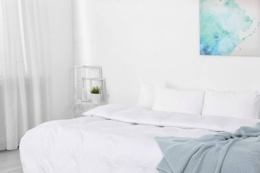 Şık odası iç rahat çift kişilik yatak