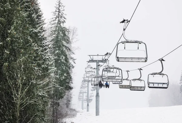 Elevador Esqui Resort Montanha Férias Inverno — Fotografia de Stock