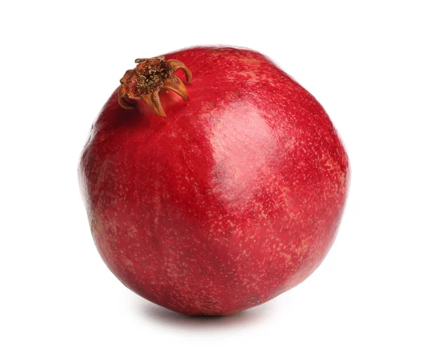 Mogen Granatäpple Vit Bakgrund Läcker Frukt — Stockfoto