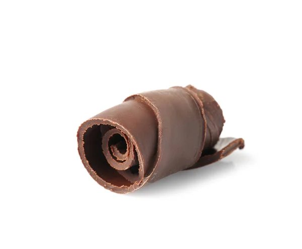 Smaskig Choklad Curl För Inredning Vit Bakgrund — Stockfoto
