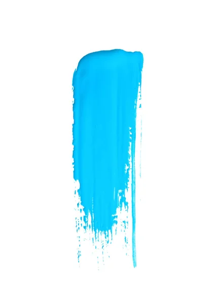 Abstracte Penseelstreek Van Blauwe Verf Geïsoleerd Wit — Stockfoto