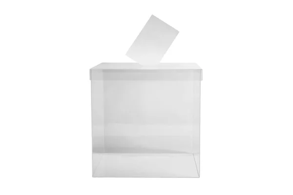 Caixa Voto Com Votação Fundo Branco Hora Das Eleições — Fotografia de Stock