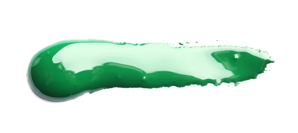 Абстрактный Мазок Зеленой Краски Изолированный Белом — стоковое фото