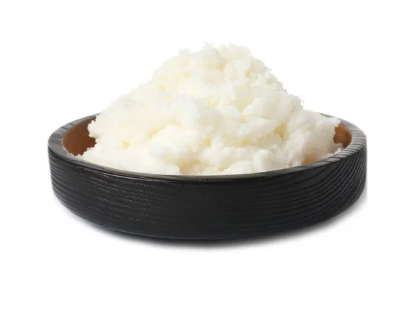 Manteiga Karité Tigela Isolada Branco — Fotografia de Stock