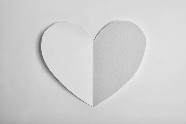 Coeur Papier Sur Fond Blanc Vue Dessus — Photo