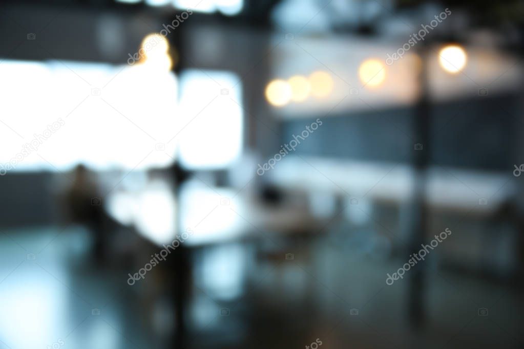 Blurred view of modern comfortable office interior