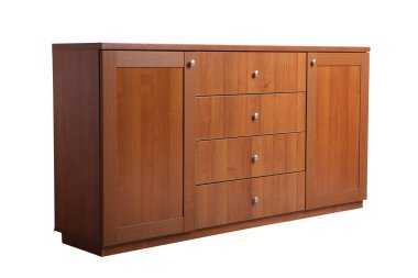 Modern ahşap beyaz izole çekmeceli. Gardırop odası için mobilya