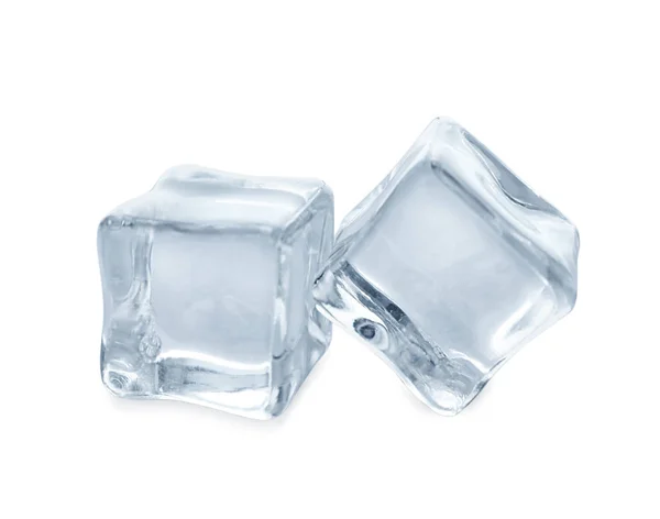 Crystal Clear Ice Cubes White Background — Stock Photo, Image