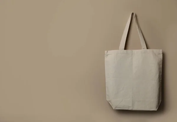 Eco Tote Τσάντα Που Κρέμεται Στον Τοίχο Χρώμα Χώρος Για — Φωτογραφία Αρχείου