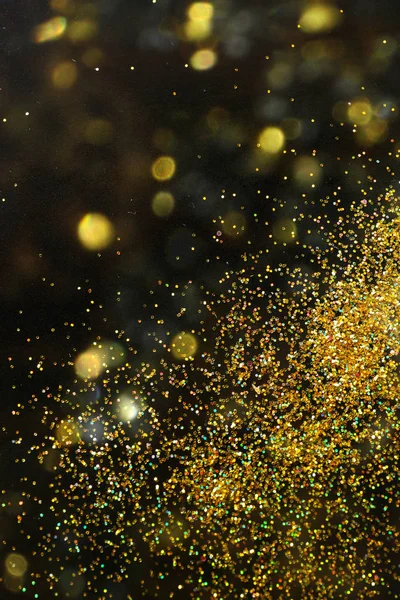 Glanzende Gouden Glitter Onscherpe Achtergrond Met Bokeh Effect Ruimte Voor — Stockfoto