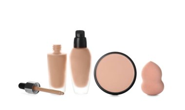 Deri Vakfı ve toz beyaz arka plan üzerinde kompozisyonu