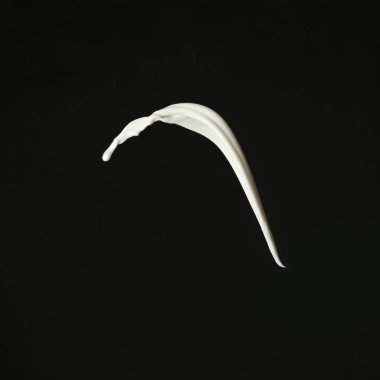 Siyah arka plan üzerine taze süt fışkırmasını