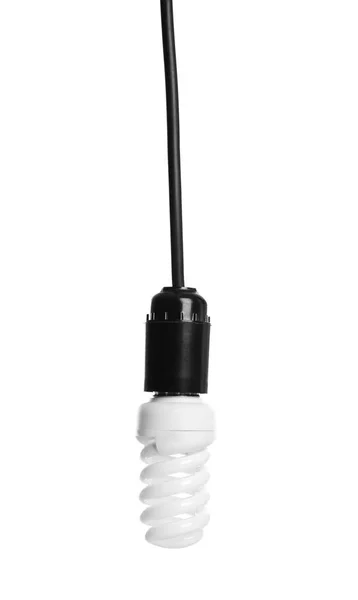 Neue Spiralglühbirne Für Lampe Auf Weißem Hintergrund — Stockfoto