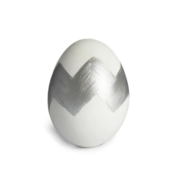 Huevo Pascua Pintado Sobre Fondo Blanco Diseño Elegante — Foto de Stock