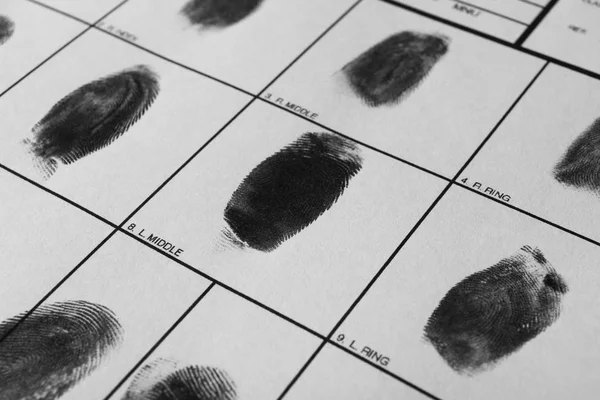 Αστυνομία Μορφή Δακτυλικά Αποτυπώματα Κινηματογράφηση Πρώτο Πλάνο Δικανική Εξέταση — Φωτογραφία Αρχείου