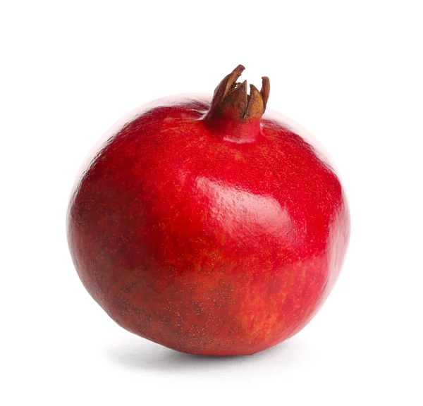 Mogen Granatäpple Vit Bakgrund Läcker Frukt — Stockfoto