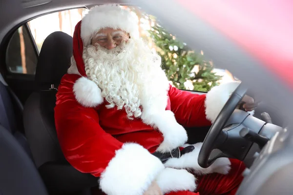 Autentica Macchina Guida Babbo Natale Vista Dall Interno — Foto Stock