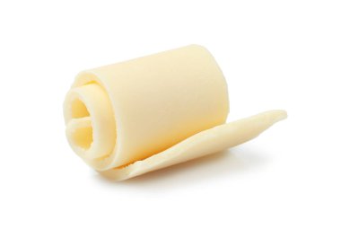 Beyaz arka planda dekorasyon için lezzetli çikolata kıvırcığı