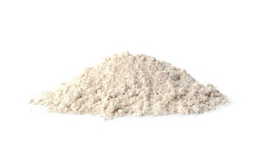 Pile of oat flour isolated on white clipart