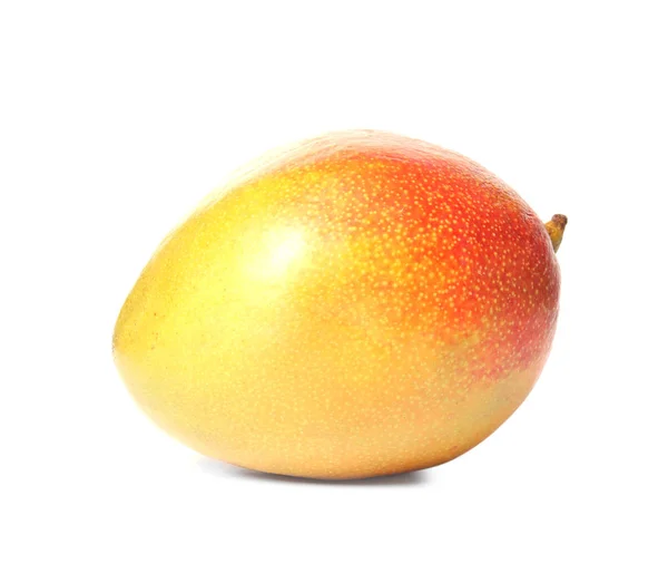 Delizioso Mango Maturo Sfondo Bianco Frutta Tropicale — Foto Stock