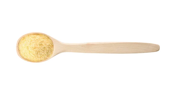 Spoon Corn Flour Isolated White Top View — Stock Photo, Image