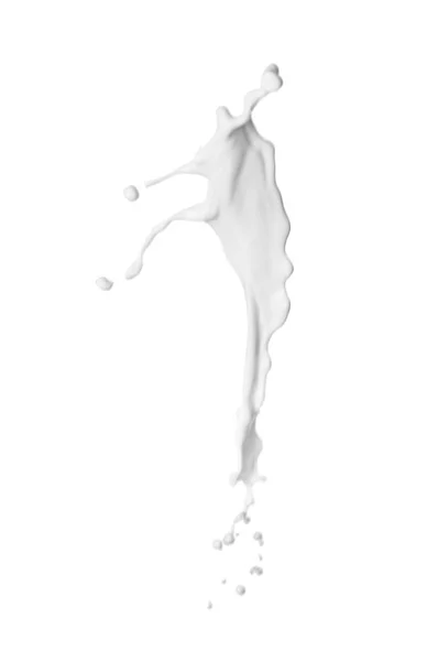 Splash Van Verse Melk Geïsoleerd Wit — Stockfoto