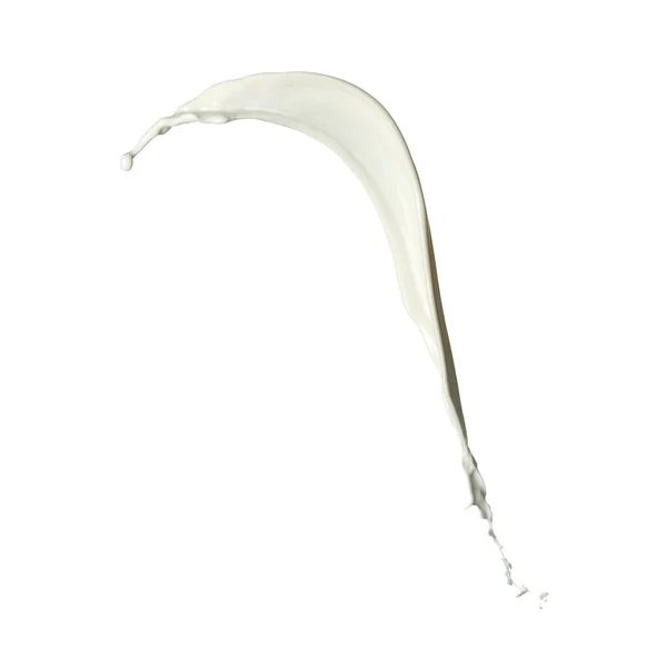 Splash Leite Fresco Isolado Branco — Fotografia de Stock
