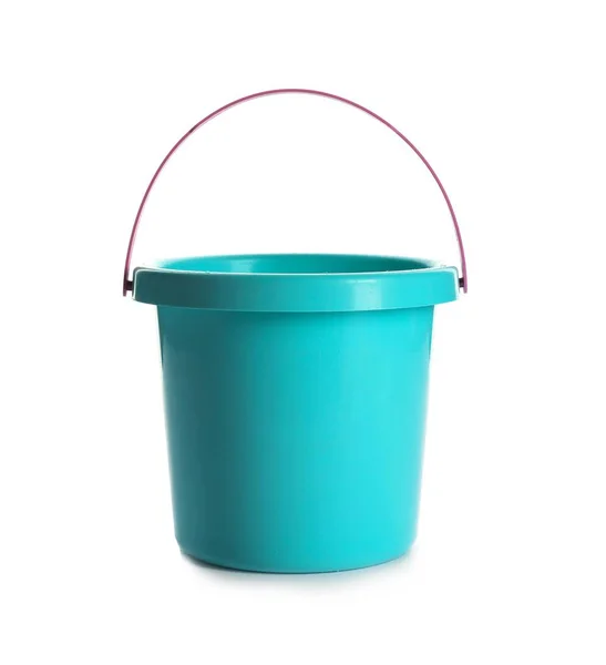 Játék Bucket Homok Fehér Háttér — Stock Fotó