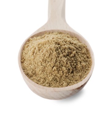 Kaşık beyaz izole kabak çekirdeği unu