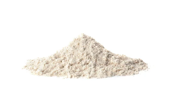 Mucchio Farina Avena Isolata Bianco — Foto Stock