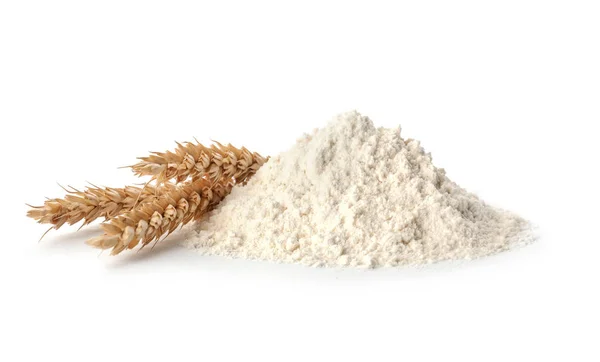 Fresh Flour Ears Wheat Isolated White — Stock Photo, Image