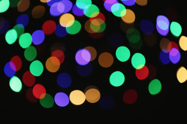 Luzes Coloridas Bonitas Fundo Escuro Efeito Bokeh — Fotografia de Stock