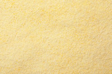 Arka plan, üstten görünüm olarak Mısır unu. Gluten ücretsiz ürün