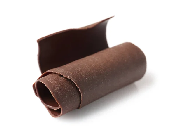 Leckere Schokoladenrolle Für Dekor Auf Weißem Hintergrund — Stockfoto