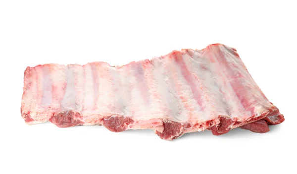 Raw Ribs White Background Fresh Meat — Stock Photo, Image