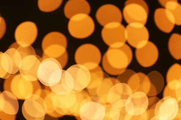 Mooie Gouden Lichten Donkere Achtergrond Bokeh Effect — Stockfoto