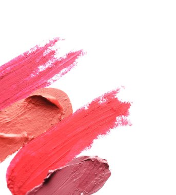 Ruj smear beyaz izole. Metin için yer