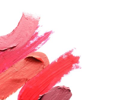 Ruj smear beyaz izole. Metin için yer