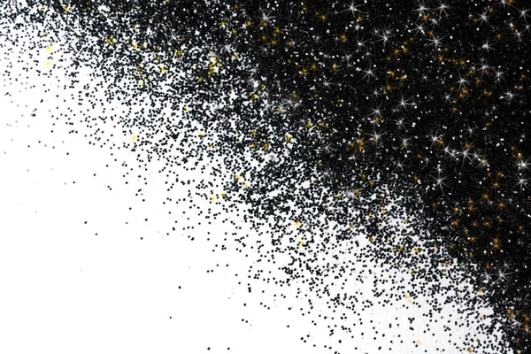 Bersinar Terang Indah Hitam Glitter Pada Latar Belakang Putih Top — Stok Foto