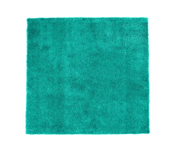 Tapis Turquoise Brillant Sur Fond Blanc Vue Dessus — Photo