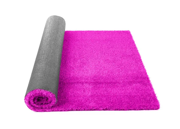 Tapis Violet Vif Roulant Sur Fond Blanc — Photo