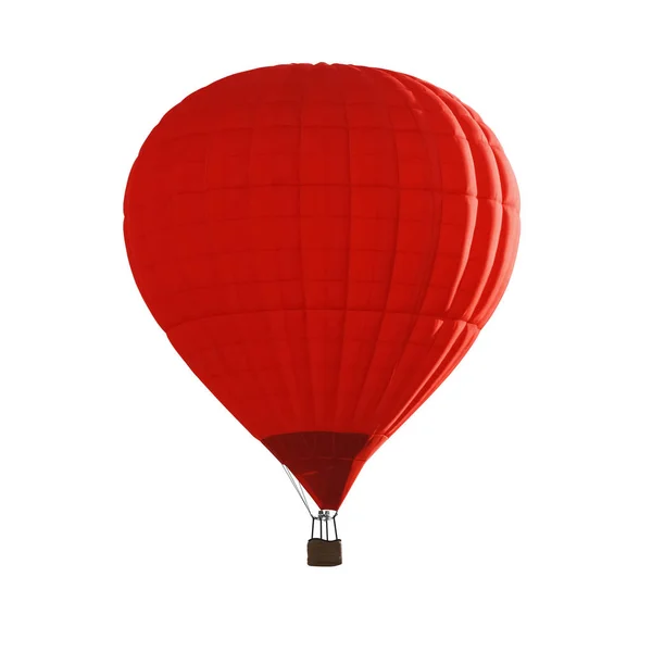 Beyaz Arka Plan Üzerinde Parlak Kırmızı Sıcak Hava Balonu — Stok fotoğraf