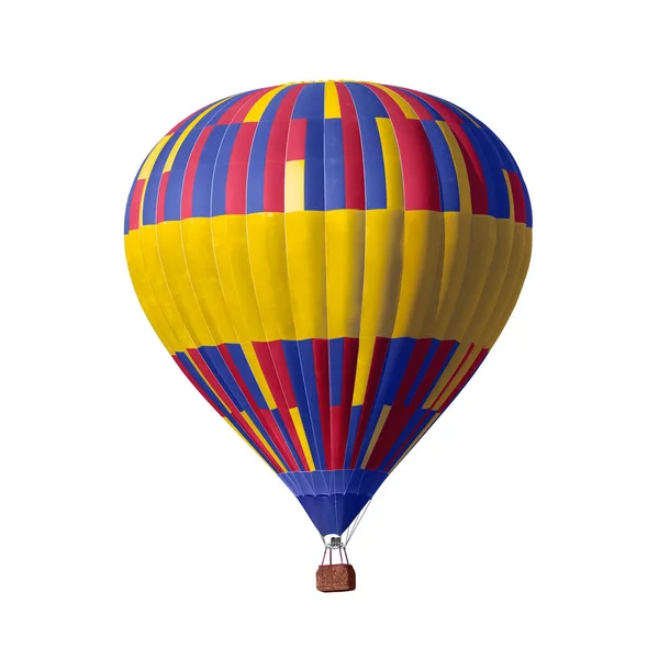 Beyaz Arka Plan Üzerinde Parlak Renkli Sıcak Hava Balonu — Stok fotoğraf