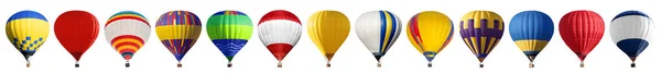 Zestaw Jasne Kolorowe Balony Białym Tle — Zdjęcie stockowe
