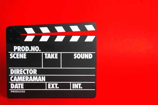 Clapperboard Színes Háttér Szöveg Adható Filmgyártás — Stock Fotó