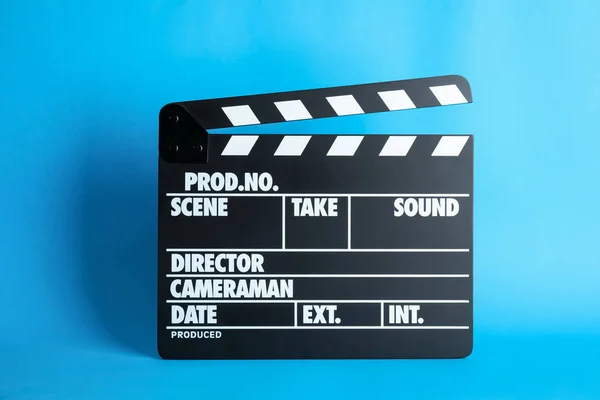 Clapperboard Στο Χρώμα Φόντου Σύγχρονη Κινηματογραφική Παραγωγή — Φωτογραφία Αρχείου